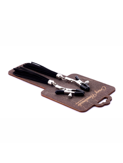 CH-8201 Зажимы на соски «прищепки» с кисточками из замши (Черный) Crazy Handmade