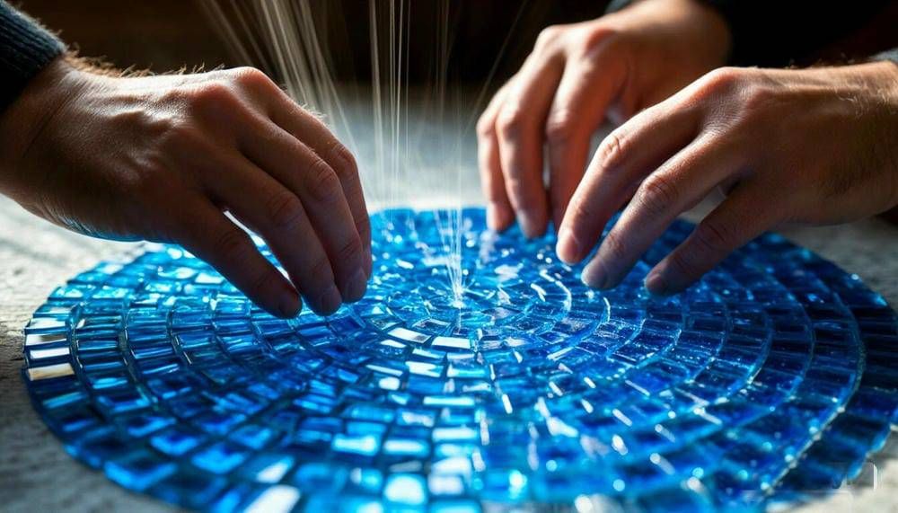 Процесс сборки сложной мозаики из двух неопределенных форм