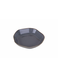 Тарелка глубокая с волнистым краем 21 см, цвет тёмно-серый