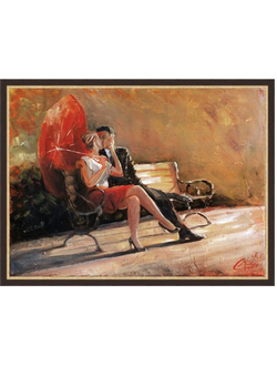 картина в раме 70 х 100 см   Chris Clark - Red Umbrella Romanse II