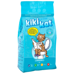 Наполнитель KikiKat Бентонитовый, комкующийся, Горная свежесть 5 л