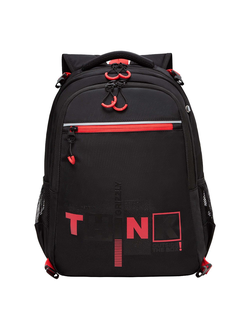 Рюкзак школьный GRIZZLY RB-458-1 с мешком Черно-красный