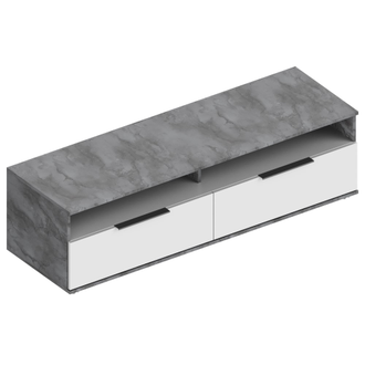 Тумба ТВ "Моника" 1600х500х450  белый/айрон рок