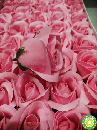 Роза из мыла, диаметр 5 см,  Розовый