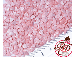 0310 Конд. посыпки сах. дек. ПЕРЛАМУТР "Сердечко", Розовая, 5мм,1кг