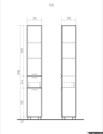 Пенал для ванной комнаты VIGO Alessandro 1 с бельевой корзиной