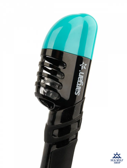 Трубка для дайвинга Sargan "МАКСИМА Юниор" сухая 2 клапана, черно-синий силикон