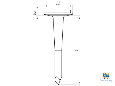 Пин безударный 6 мм, арт. PSu-02-60/5-5 шт.