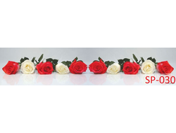 SP-030 КРАСНЫЕ И БЕЛЫЕ РОЗЫ Глянцевая стеновая панель ALBICO 2800*610*6мм