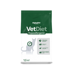AlphaPet (АльфаПет) Hypoallergenic  сухой корм для кошек при пищевой аллергии, 1,5 кг