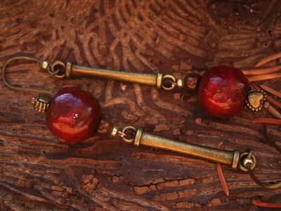 Серьги в стиле бохо "Сказка про волшебные лесные ягоды"