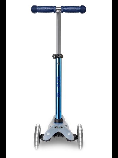 Самокат Mini Micro Deluxe Flux LED синий неохром