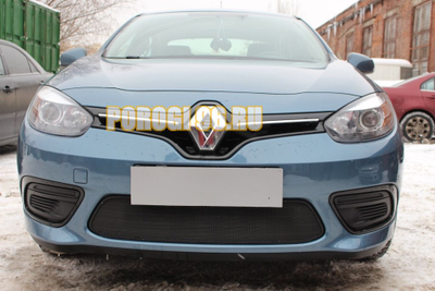 Защита радиатора Renault Fluence 2013- black верх