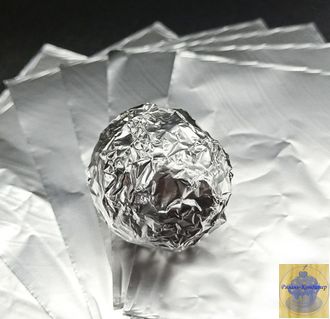 Фольга оберточная для конфет Серебро 10*10 см, 10 шт.
