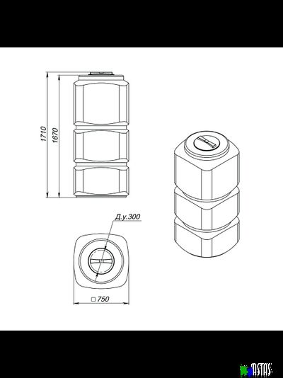 Емкость Экопром L 750 л синяя