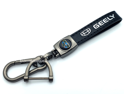 Премиум кожаный брелок с логотипом GEELY