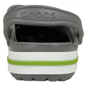 CROCS BAYABAND CLOG СЕРЫЕ С ЗЕЛЕНЫМ