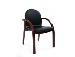 Офисное кресло CHAIRMAN 659 экокожа PU2001-12 черный матовый/тем.орех