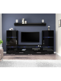 Гостиная Домино Черный глянец (Браво)