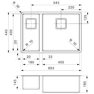 Мойка Reginox Texas L 18x40+40x40 matt