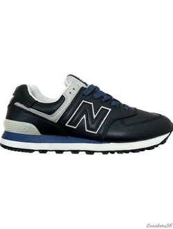 NEW BALANCE 574 blue leather Мужские (41-45)