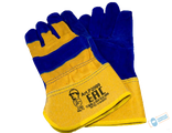 Перчатки спилковые комбинированные (синий/желтый) (Р2009)