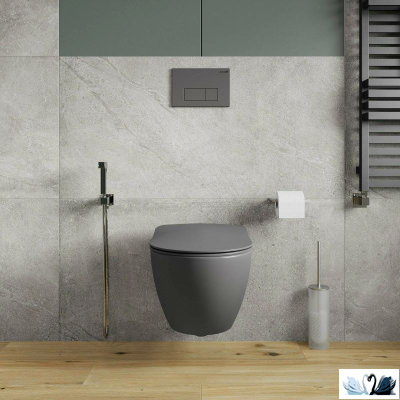 Унитаз Creavit Free FE320-11AM00E-0000, Antrasit, подвесной, графит матовый