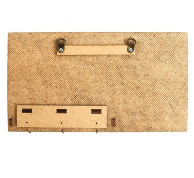 Ключница новогодняя с полкой и меловой доской "Счастья и уюта в доме", 28 х 16 см