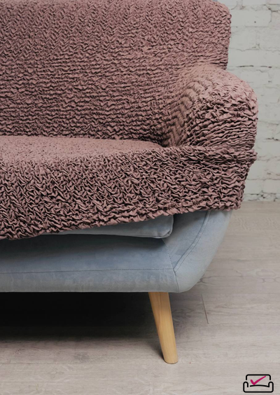 Чехол на 4хм диван Микрофибра Марсала. Защита мягкой мебели от животных.