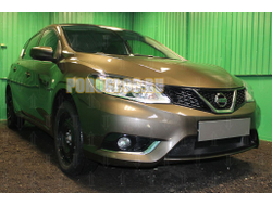 Защита радиатора Nissan Tiida II 2015- black