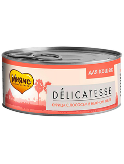 Мнямс влажный корм (консерва) для кошек, курица с лососем в желе 70 г