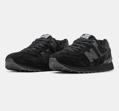 New Balance 574 Winter Black с мехом