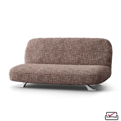 Чехол на 3хм диван без подлокотников, диван-книжку, диван Клик-кляк Микрофибра Мираж Какао. РОССИЯ