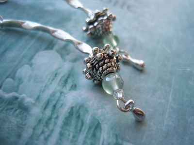 Серьги с флюоритами "Сказка у истоков ручья..."