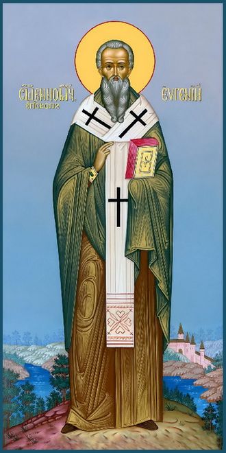 Евгений, епископ Херсонесский, Священномученик. Рукописная мерная икона.