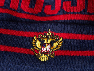 Шапка РОССИЯ сине-красная 11370