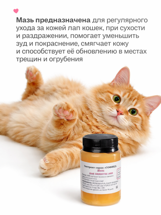МАЗЬ ДЛЯ ЗАЩИТЫ ЛАПОК ДЛЯ КОШЕК 100 ГР.