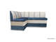 Кухонный Угловой диван "Форум-8" Синий/Слоновая кость Левый