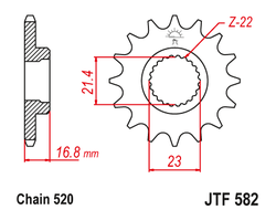 Звезда ведущая (16 зуб.) RK C4392-16 (Аналог: JTF582.16) для мотоциклов Yamaha