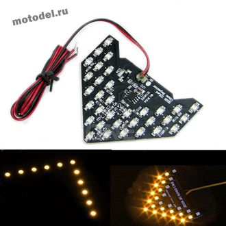 Поворотники (повторители) в зеркала, бегущие (динамические), 33 LED, светодиодные (указатели поворотов), пара