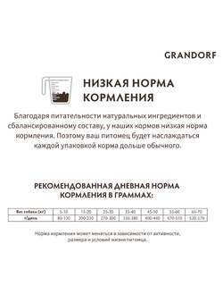 Grandorf (Грандорф): сухой беззерновой корм для собак, Утка с индейкой,  3 кг