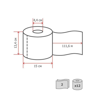 Бумага туалетная для диспенсера Tork SmartOne T9 2сл бел111.6м 620л 12рул/уп 472193