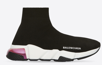 Кроссовки Balenciaga WOMEN'S SPEED CLEAR SOLE TRAINERS IN BLACK/WHITE/PINK