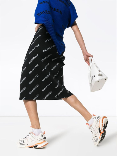 Кроссовки Balenciaga белые с оранжевым