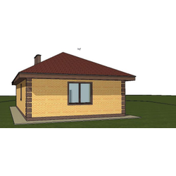 Одноэтажный дом с двумя спальнями 89м² (S19)