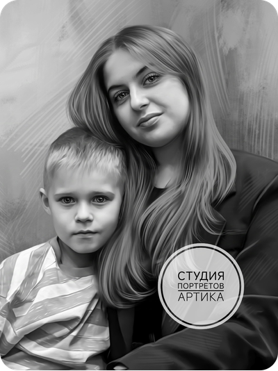 Портрет в Стиле "Карандаш" 2 человека