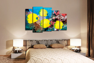 Модульная картина "Желтые рыбки"