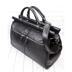 Кожаный саквояж Veano Premium black (арт. 4004-51)