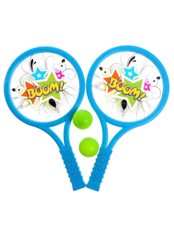 Набор для тенниса «Бум!», 2 ракетки, 2 мяча, цвета МИКС