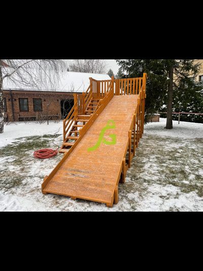 Детская деревянная зимняя горка Snow Fox, скат 5,9 м